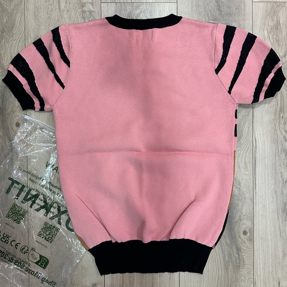 ✨NWT✨ Oxknit Pink Tiger Short Sleeve Sweater - Picture 5 of 5